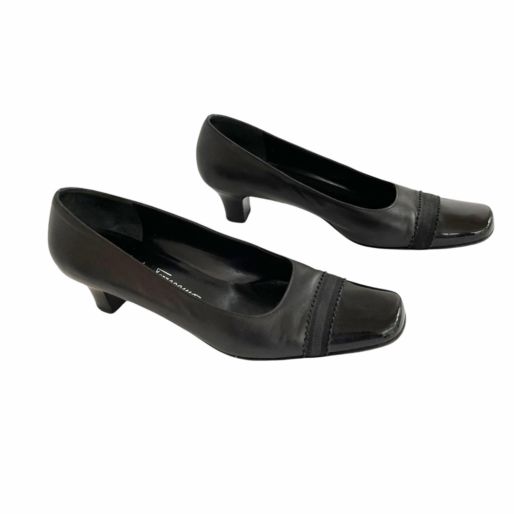 Salvatore Ferragamo Vintage Black Leather Heels 8